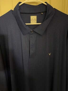 Callaway Navy Micro-Print Performance Polo